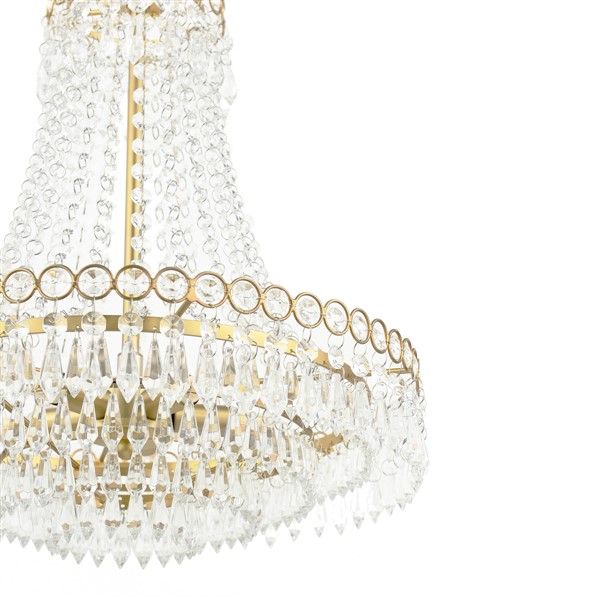 (image for) Laura Ashley Enid 5 Light Chandelier Faceted Glass and Matt Antique Brass